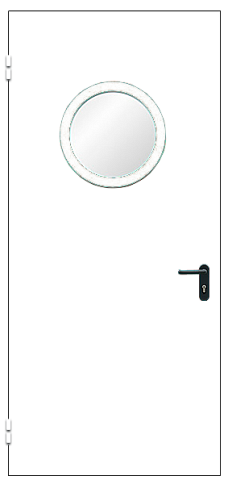 Дверь противопожарная однопольная ДПМО-1 EI-60 с круглым стеклом